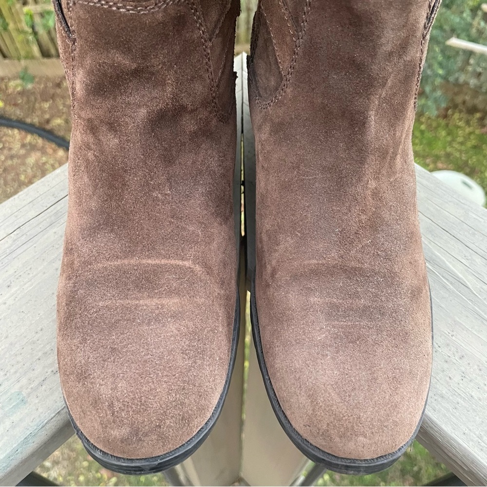 Lauren Ralph Lauren Shelby brown suede leather boots 9 - Picture 4 of 14
